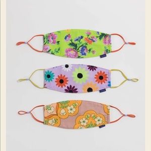 Peach/Pink Floral Baggu Adjustable Cotton Mask!